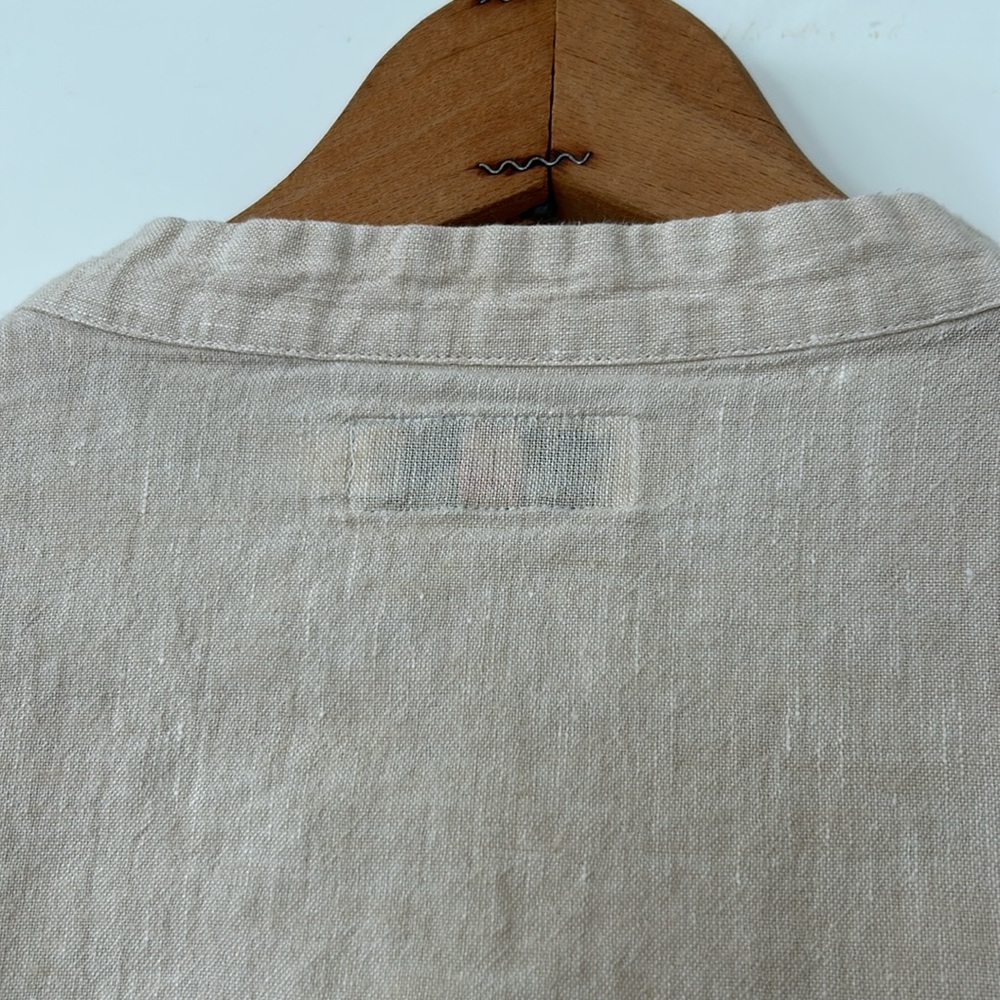 Vineyard Vines Oatmeal Linen/Cotton Peasant Blouse Sz Lg + MEASUREMENTS! - Picture 7 of 10